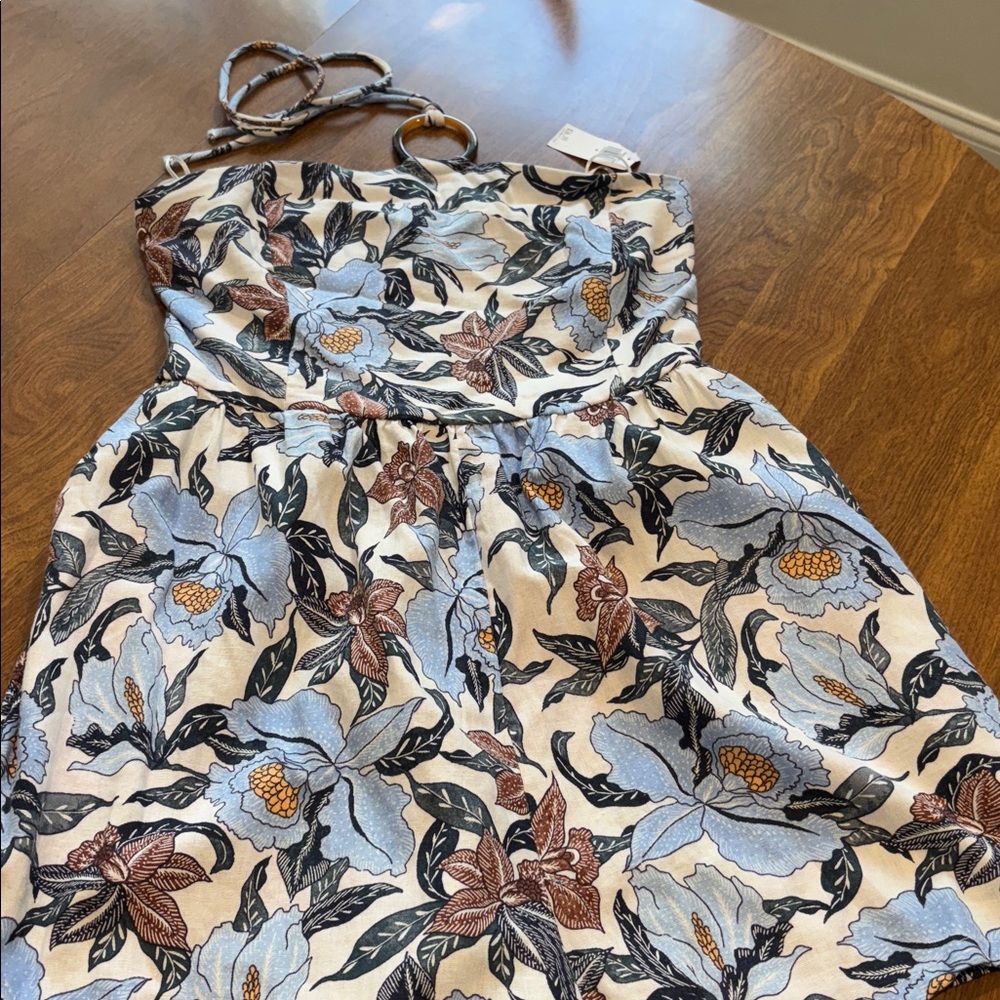 Old Navy Leaf Print Strapless Dress
